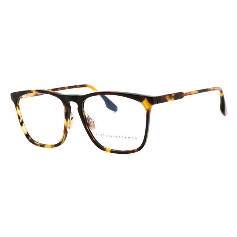 Victoria Beckham Eyeglasses Square Full Rim, Green Havana Frame and Clear Demo